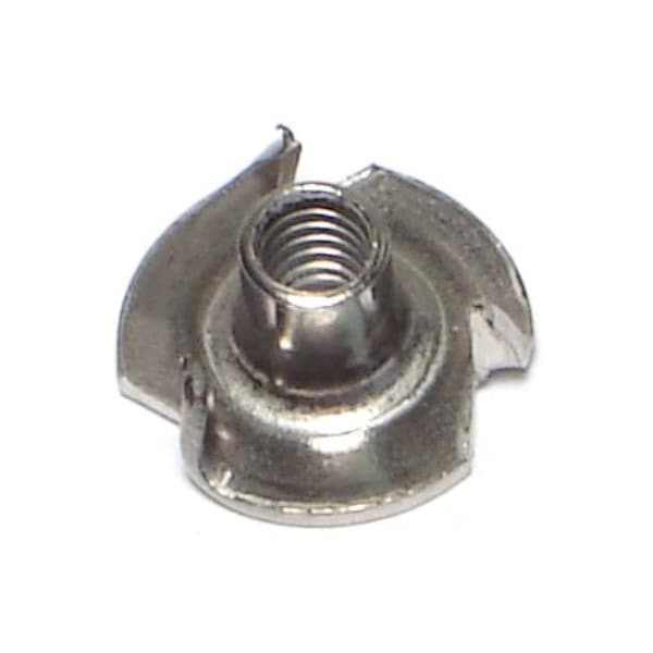 Midwest Fastener T-Nut, 3 Prongs, #8-32, 18-8 Stainless Steel, 1/4 in Barrel Ht, 10 PK 68481 - main